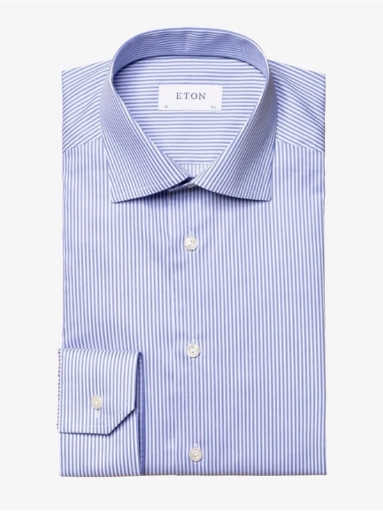Eton Other - Eton Light Blue Fine-Stripe Men's Dress Shirt Neck Size 40/15 3/4